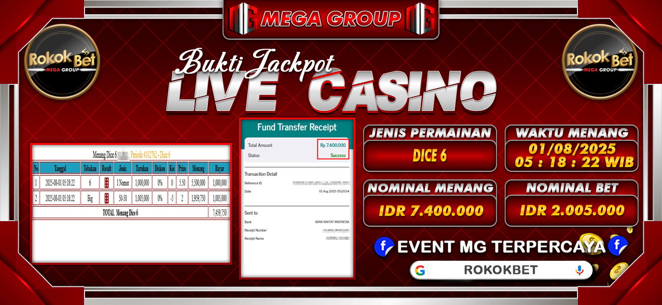 Bukti JP situs Rokokbet hari Jumat, 01 Agustus 2025