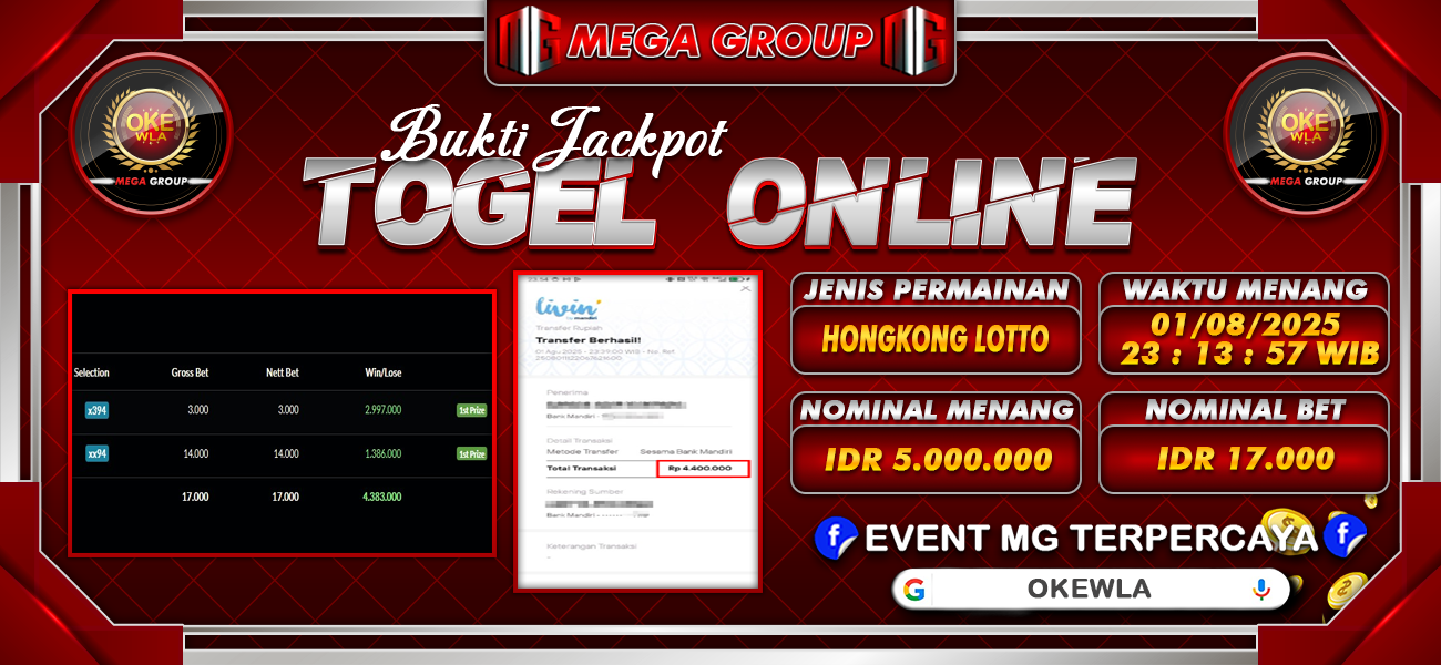 Bukti JP situs Okewla hari Sabtu, 02 Agustus 2025